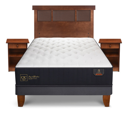 Cama Europea 1.5 Plazas Cic Premium + Set Dublin Caramel