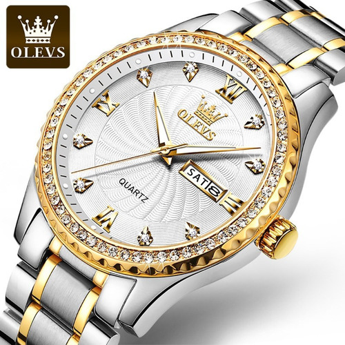 Reloj De Lujo Olevs Luminous Calendar Diamond