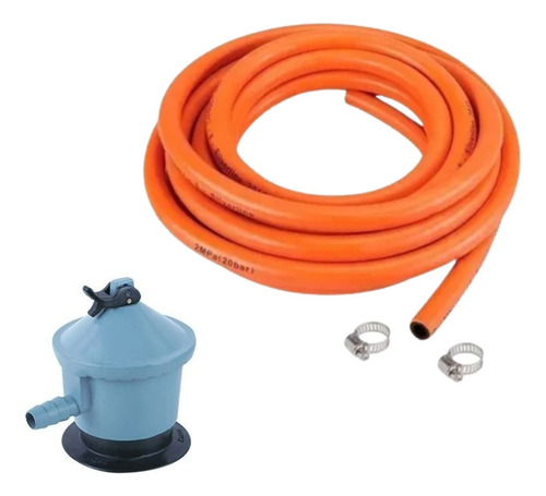 Pack Regulador Valvula Gas Licuado Manguera 2mts Abrazaderas