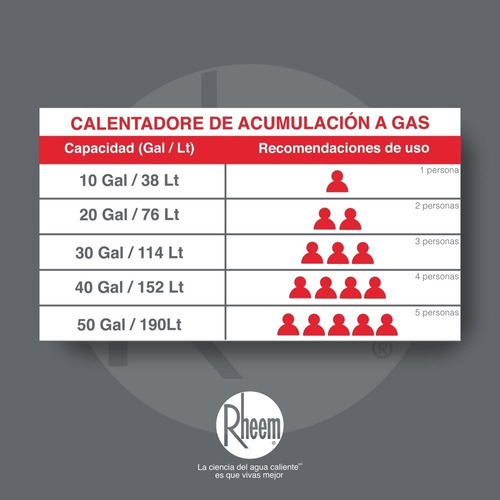 Calentador De Acumulación A Gas 38 Litros Color Gris