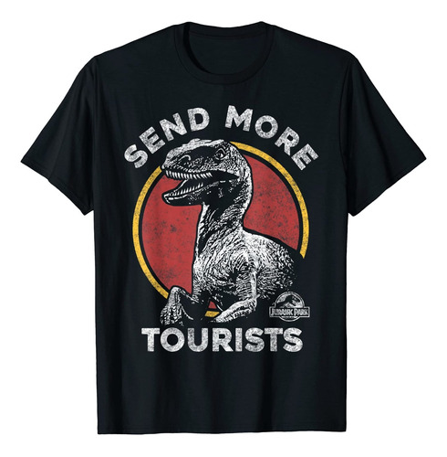 Jurassic Park Camiseta Raptor De Enviar Ms Turistas, Negro,