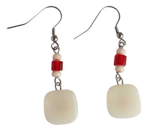 Imagen 3 de 6 de Aretes Largos Con Corazón Pintado A Mano