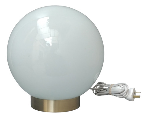 Lampara Globo Vidrio Opal Brillante Ø30 Base Metal