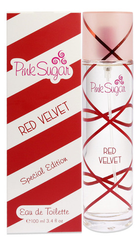 Aquolina Pink Sugar Red Velvet para mulheres, 3,4 onças, Edt Sp
