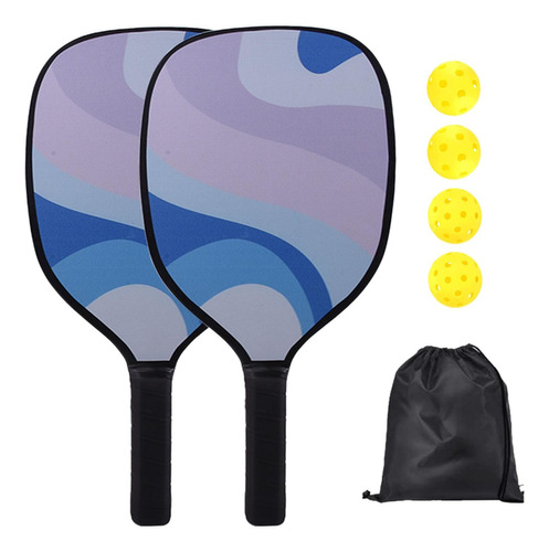 2x Raqueta De Paddle Pickleball 4 Pelotas Y Bolsa Para