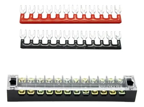 Tiras De Barrera De 12 Posiciones, 15 X 600 V, 15 A, Dos Tor