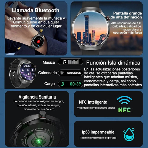 Nova Azúcar En Sangre Bt Llama Al Reloj Inteligente Nfc Gps