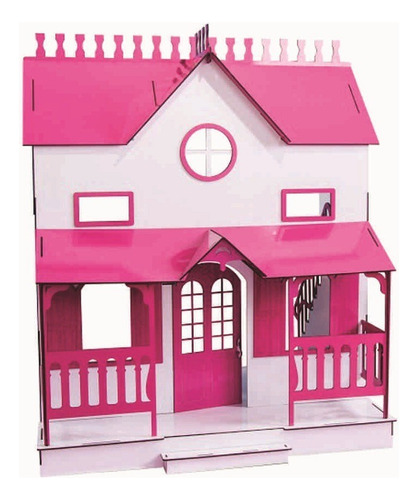 Casa De Bonecas Escala Barbie Modelo Lian Sonhos - Darama Cor BRANCO E PINK