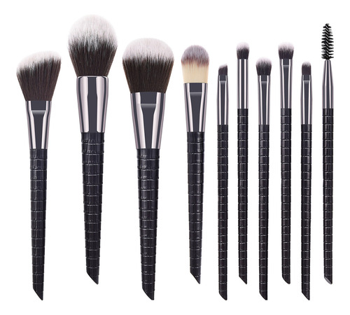 Set De 10 Brochas De Maquillaje, Patrón, Base, Pincel, Eye S