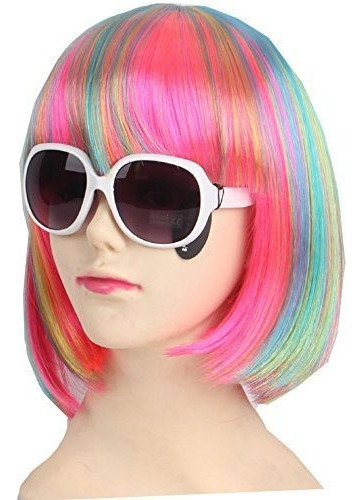 Kolight Moda Colorido Corto Recto Bob Halloween Pelucas Para