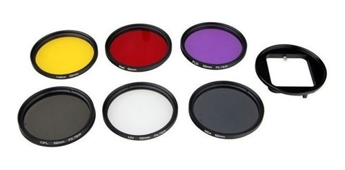 Imagen 6 de 6 de Filtros 52mm Uv Cpl Fld Nd4 Amarillo Rojo Adaptador Gopro 3+