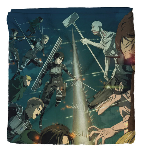 Toalla De Baño Attack On Titan Microfibra Suave Verde Attack Verde