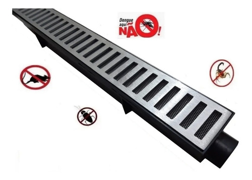 Ralo Linear Anti Inseto 6x50 Coletora Sifonada, Grelha Alum