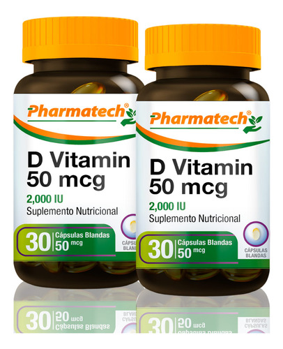 Vitamina D 2000ui Pharmatech 30 Caps Blandas Pack X2