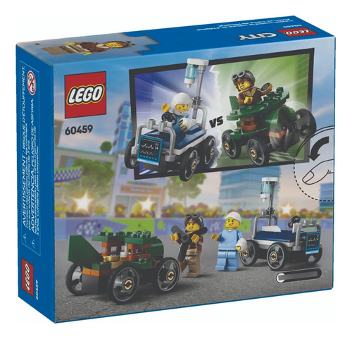 Lego - City - Carros De Corrida Avião Vs Leito De Hospital 70 City