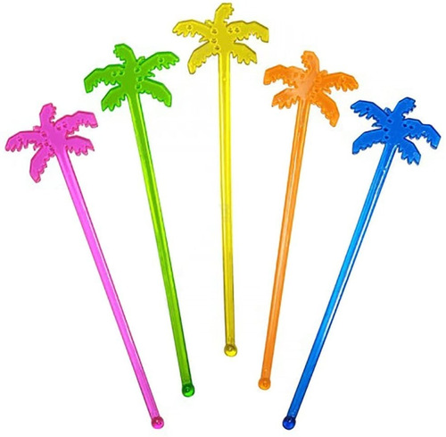 Mezclador Bebidas Cocteles Palmera Licores 100 Und Colores Color Colores surtidos