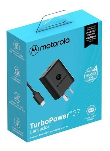 V Cargador De Pared Motorola Turbopower 27 Usb Type-c