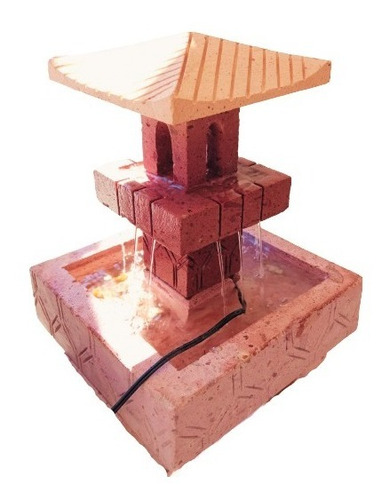 Fuente De Cantera Rosada 100% Piedra Decoración
