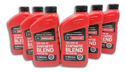 Aceite 10w30 Syntetic Blend 6 Pz Para Vehiculos A Gasolina