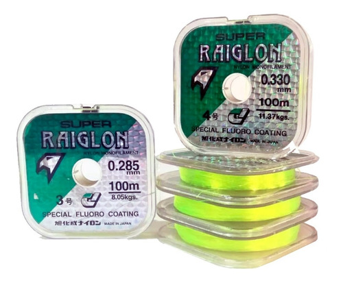 Tanza Nylon Monofilamento Super Raiglon 0.285 Mm Fluor