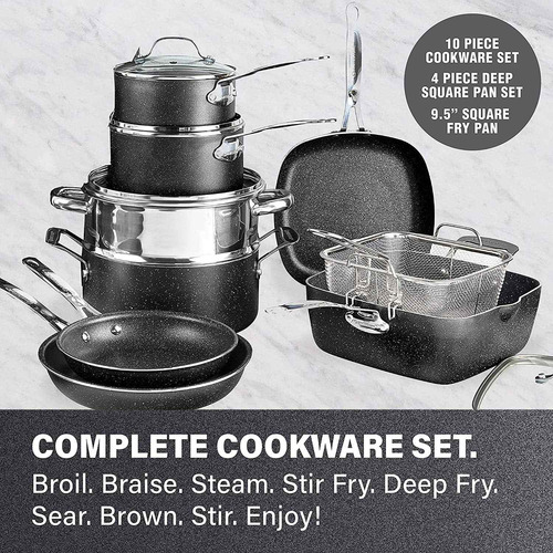 Granitestone 20 Pcs Pots And Pans Set, Complete Cookware Bak