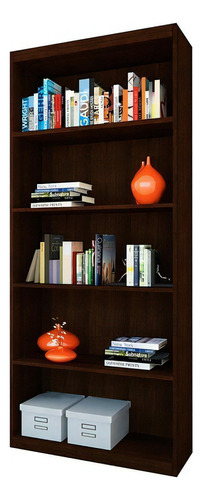 Biblioteca C/ Estantes 0.60 Mts 60x29x181 Mosconi Color Wengue