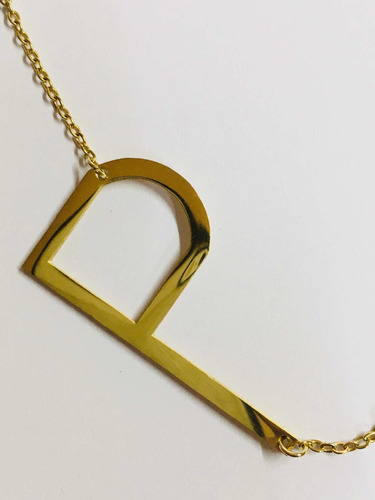 Dije Letra P Dije Con Cadena Oro Laminado 14k