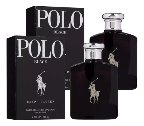 Paquete Polo Black Ralph Lauren 125ml Caballero Original 2pz