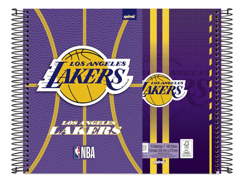 Caderno espiral La Lakers 160fls