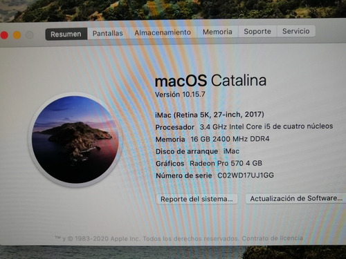 iMac 27 Pulgadas 2017 16gb De Ram (Usado)