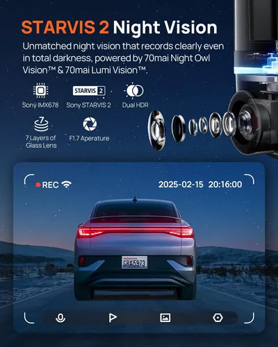 70mai Dash Cam 4k Omni X800 Com Visão Noturna | Parcelamento sem juros