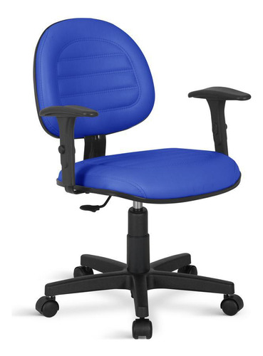 Cadeira Escritório Executiva Com Lâmina Gomo Braço Rce Azul
