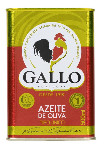 Imagem 2 de 7 de Azeite De Oliva Gallo Tipo Único Lata 500ml