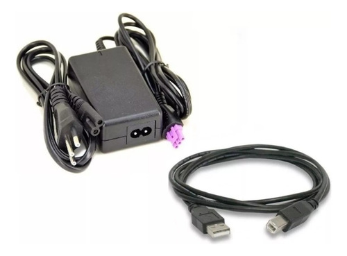 Fonte + Usb Para Impressora Hp 1516 Deskjet 22v Plug Roxo