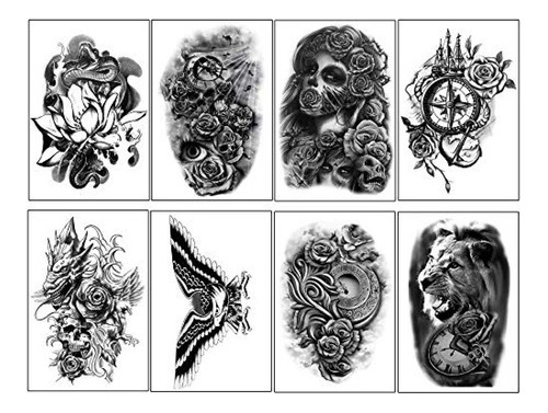 Tinta Para Tatuaje Yazhiji 32 Hojas De Tatuajes Temporales P