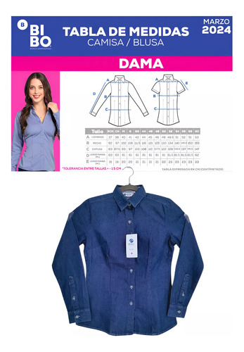 Camisa De Mezclilla Para Dama Marca Bibo