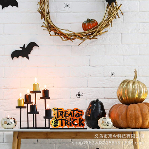 L Decoraciones De Madera Para Mesa De Halloween, Decoración