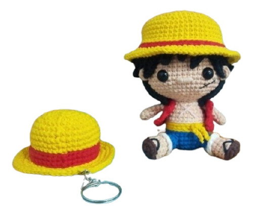 Combo Luffy Amigurumi + Llavero Tejido A Crochet 