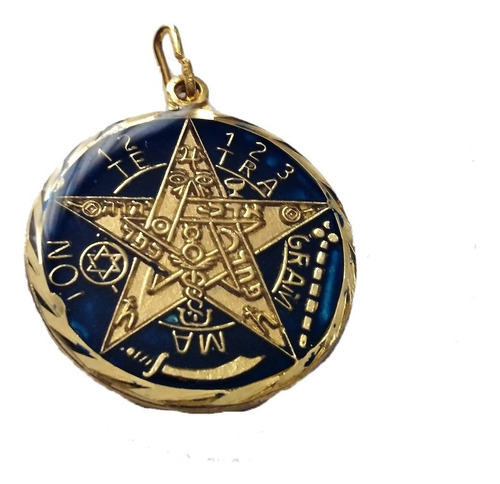 Pentagrama Esotérico Azul Reforzado Con Los 7 Metales 