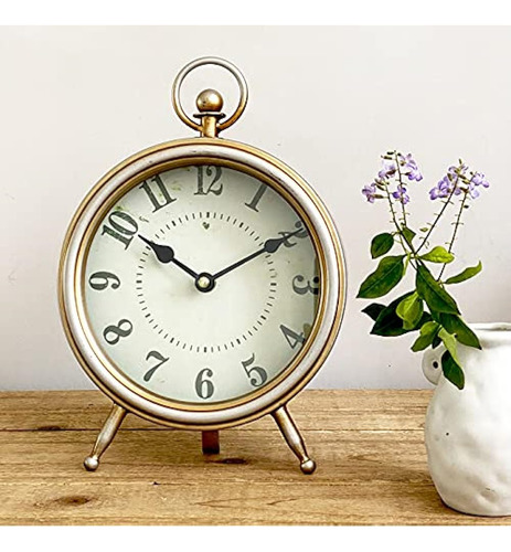 Reloj De Mesa Vintage Con Soporte, Escritorio Decorativo Y E