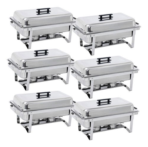 Set 6 Bandejas Tipo Buffet Segawe De 8 Cuartos C/u En