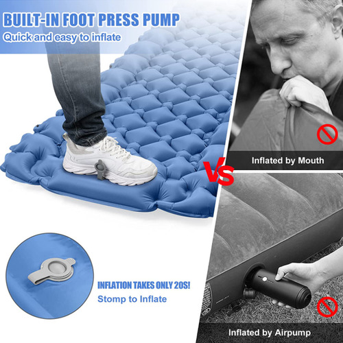 Colchoneta Inflable Para Dormir Con Almohada, Bomba De Pie I