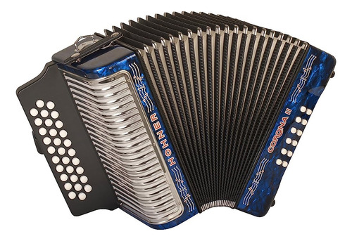 Hohner Corona Ii G/c/f Acordeón Diatónico - Azul Oscuro