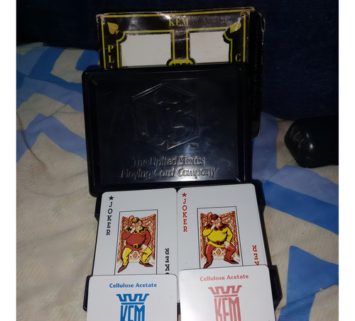 Juego De Cartas Póker Kem Kem Idioma Ingles Color Azul - Set De2 Mazos