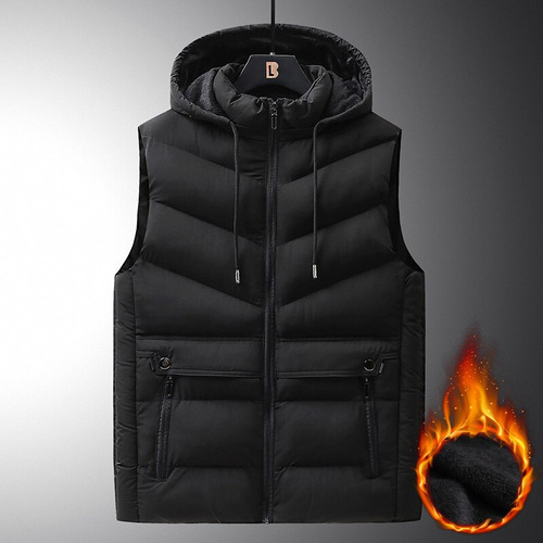 Chaleco L Para Hombre, Chaleco Con Forro Polar, Gorro De ALG