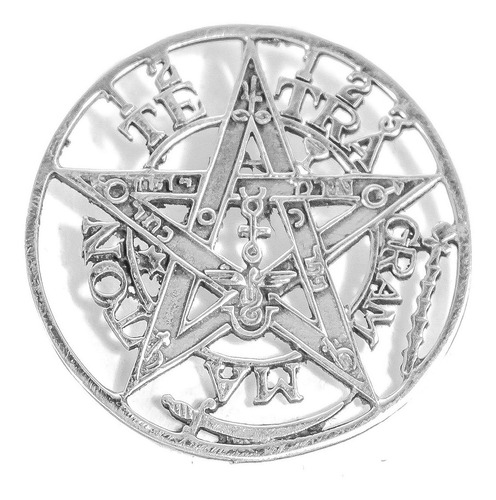 Medalla Tetragrammaton Proteccion En Plata 4,5 Cm Art 07