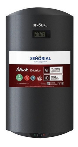 Imagen 1 de 2 de Termotanque Señorial Black 2.0 Electrico 80 Lts En Cuotas