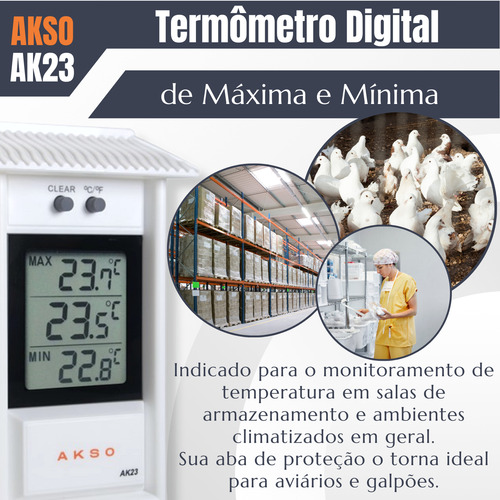 Termômetro Digital De Máxima E Mínima Com Aba De Proteção