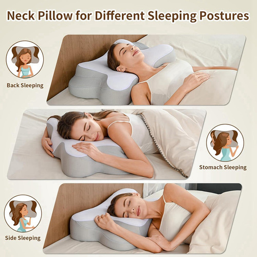 Almohada Cervical Para Cuello, Espuma Viscoelástica Ergonómi