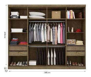 Imagem 4 de 4 de Guarda Roupa Roupeiro Casal 8 Portas 4 Gavetas Demolição